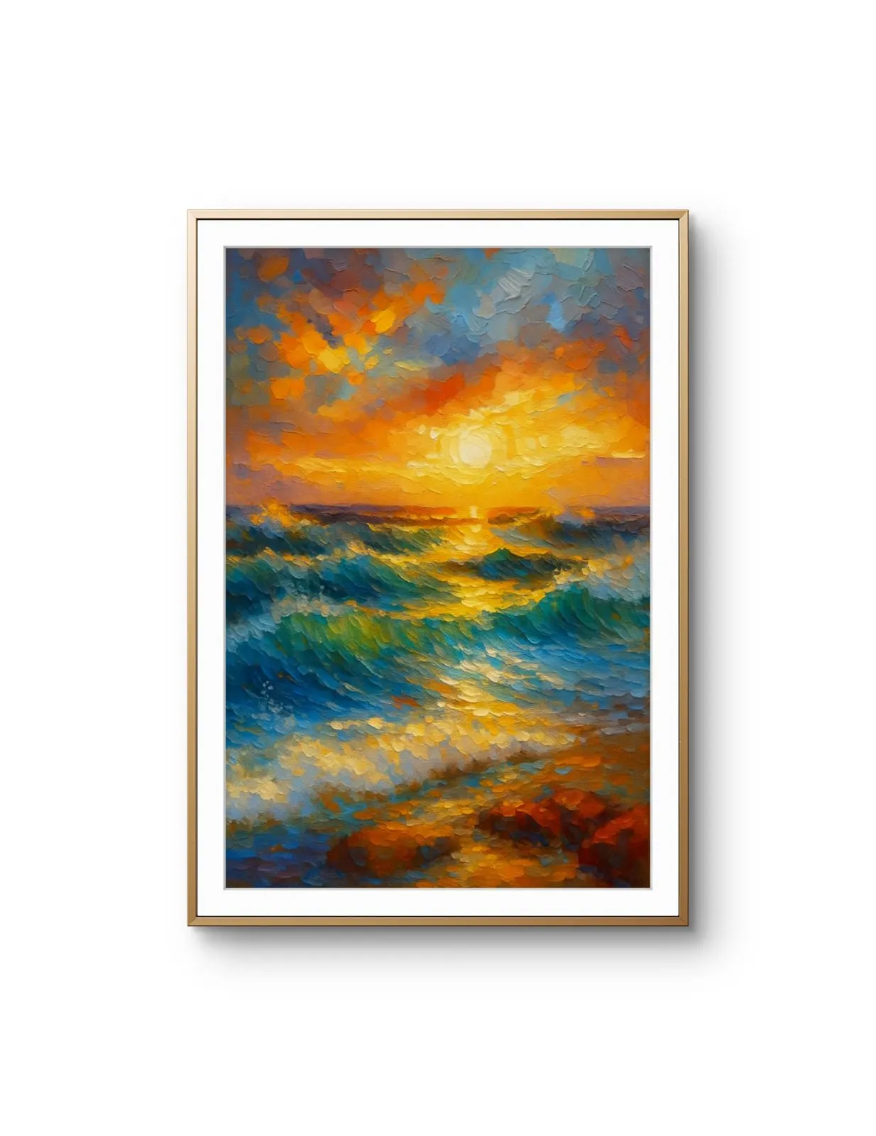 Elena Aureli - Sunset Over the Ocean — Mixed Media tirage d'art par Elena Aureli