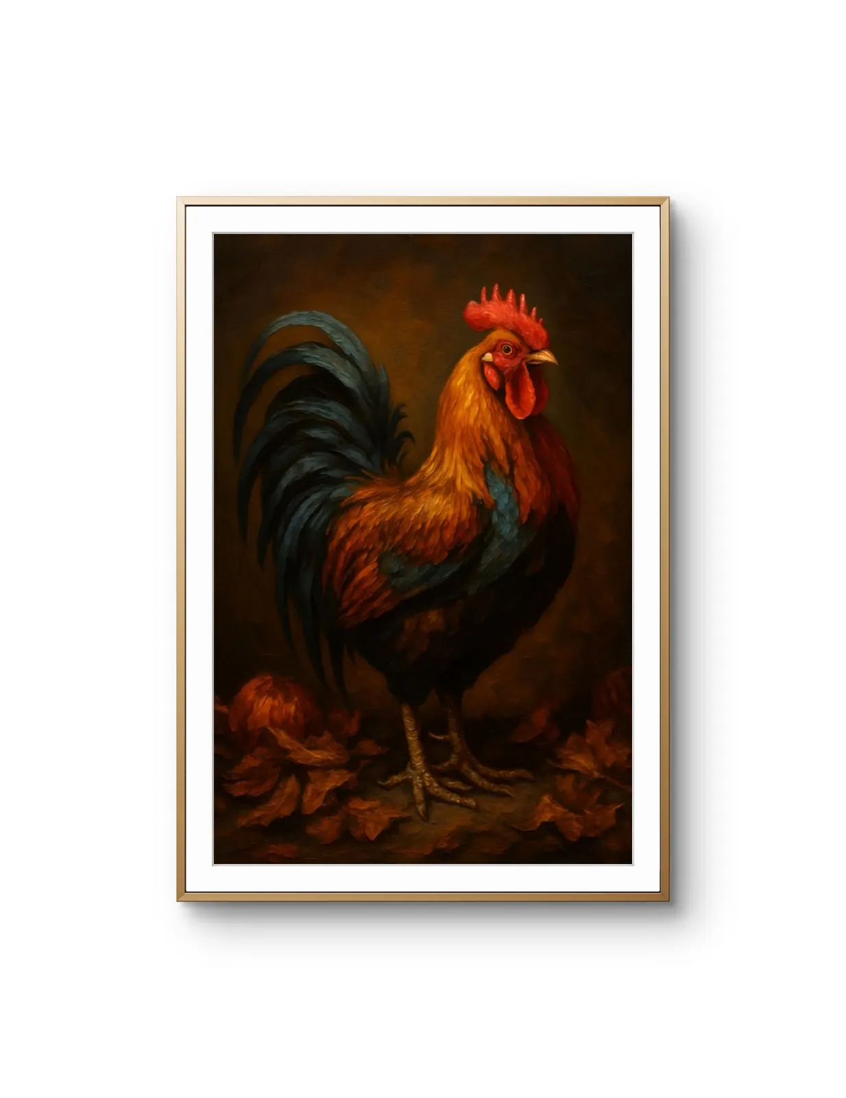 Elena Aureli - The Autumn Rooster — Mixed Media tirage d'art par Elena Aureli