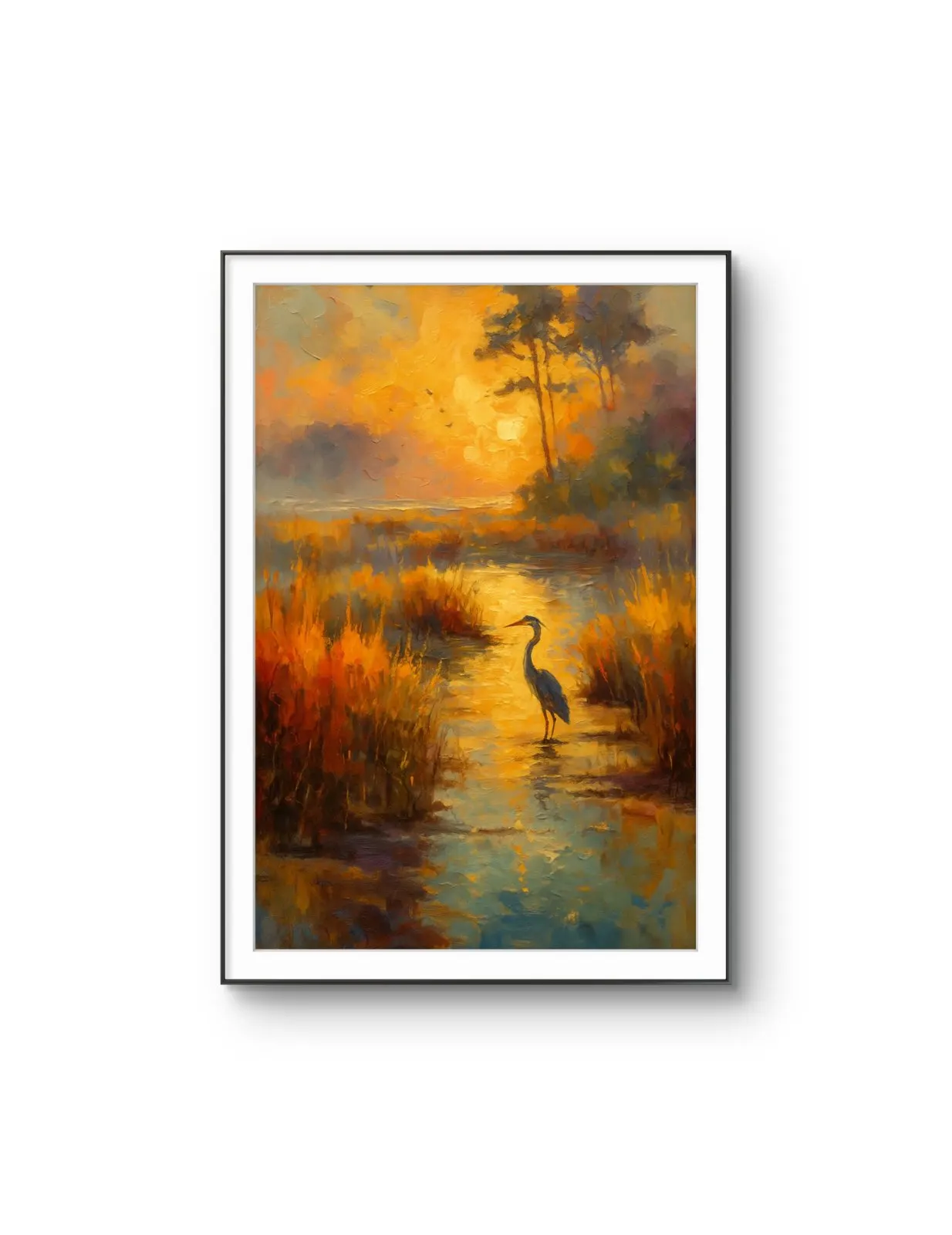 Henri des Bois - Golden Reflections — Mixed Media tirage d'art par Henri des Bois