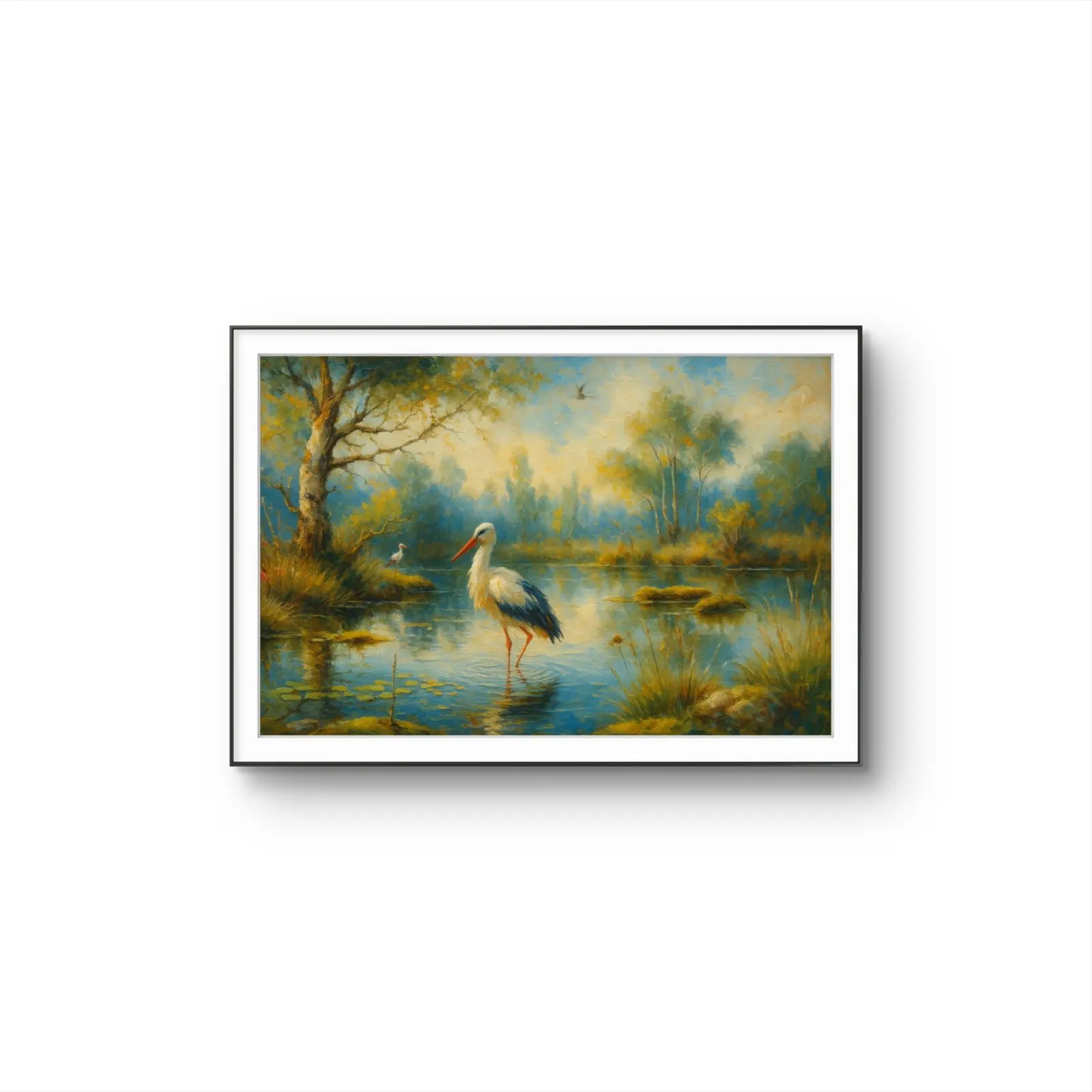 Henri des Bois - Serenity by the Pond — Mixed Media tirage d'art par Henri des Bois