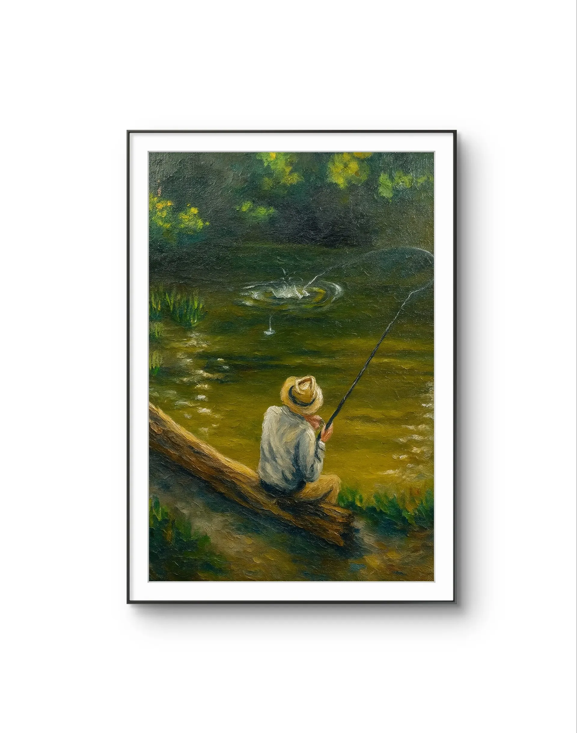 Henri des Bois - The Quiet Catch — Mixed Media tirage d'art par Henri des Bois