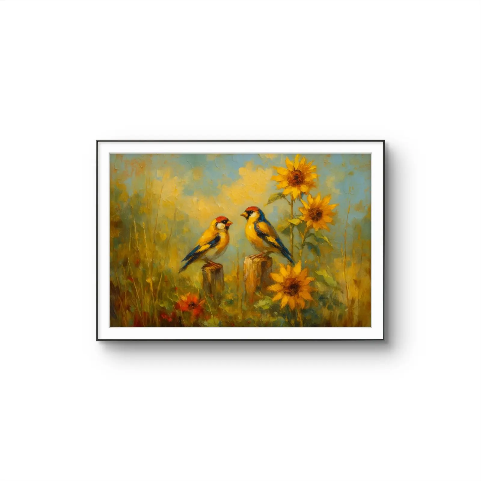 Henri des Bois - Whispers of the Sunflowers — Mixed Media tirage d'art par Henri des Bois